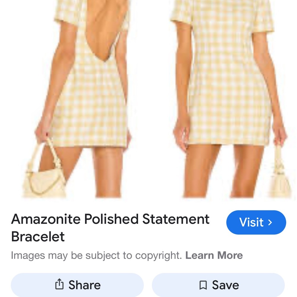 Camila Coelho Yellow Check Backless Dress
